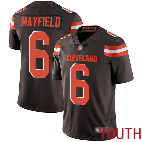 Cleveland Browns Baker Mayfield Youth Brown Limited Jersey #6 NFL Football Home Vapor Untouchable